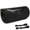 New DIY Deluxe Glossy Black Carbon Fiber+Leather Car Steering Wheel Cover Trim 38cm