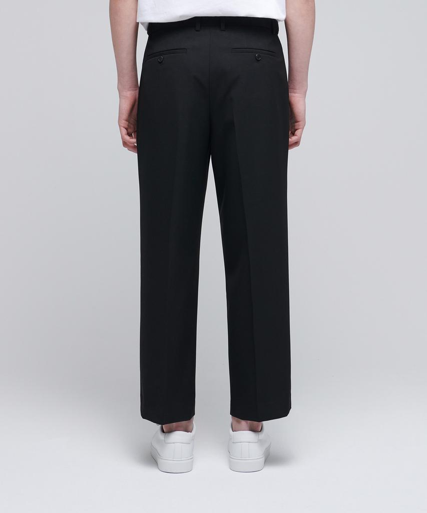 MUSINSA STANDARD Lightweight Wide Hidden Banding Crop Slacks [Black]