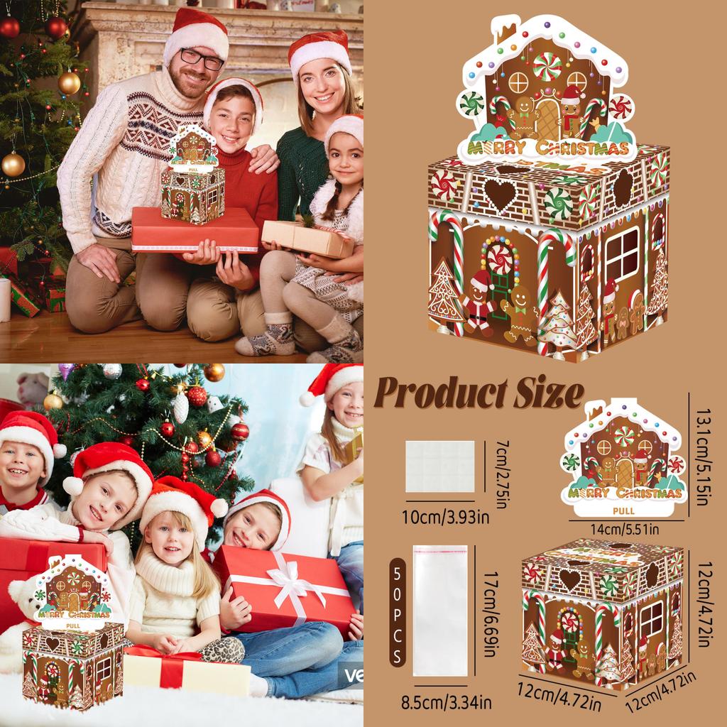 Gingerbread Man Christmas Gift Box With Paper Design For Holiday Parties And Gift Giving