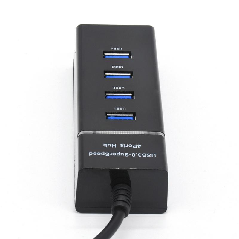 USB 3.0 HUB High Speed LED 1 to 4 Port Cable Splitter USB Data Transmission Extender Phone Charging Dock Multiple Adapter