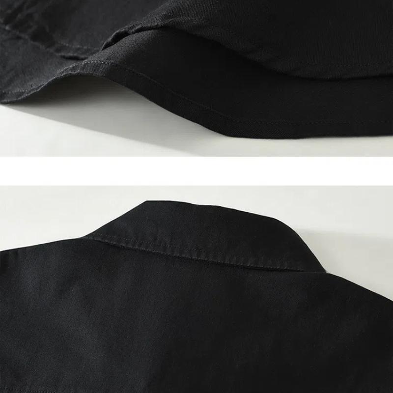 Корейская модная белая рубашка с длинным рукавом, мужская весенне-летняя мужская одежда из чистого хлопка, уличный стиль, свободный топ, лоскутная рубашка с принтом и карманом