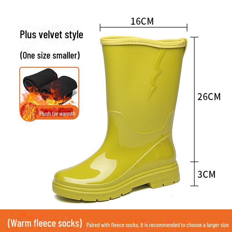 Женские водонепроницаемые высокие резиновые сапоги: Стильный, нескользящий, удобный, износостойкий — идеально подходит для кемпинга и использования на кухне.