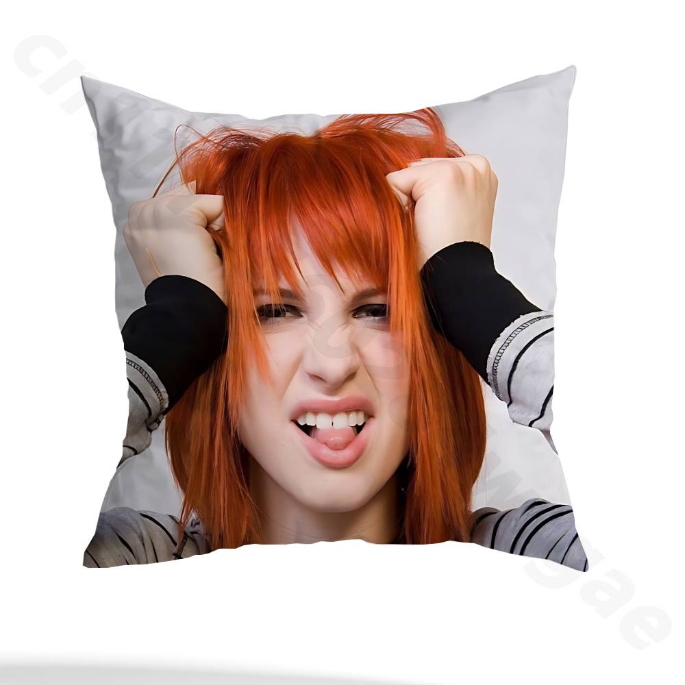 H-Hayley Williams P-Paramore Pillow Case Square Double-Sided Printing Short Plush Sofa Cushion Cover Bedroom Bedside Pillow