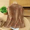 Vintage Chinese Style Loose Printed Frog Button Slant Placket Stand Collar Sleeveless Shirt