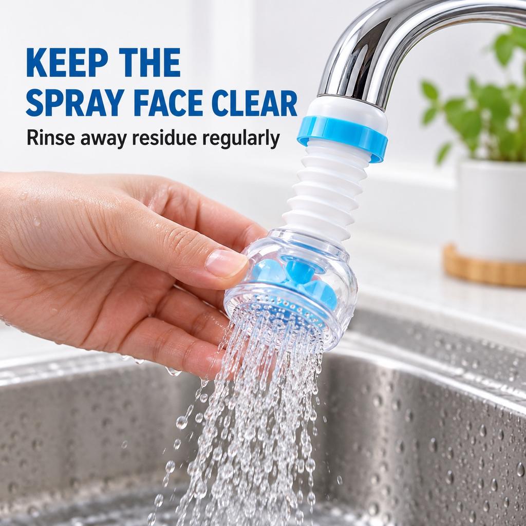 Extendable Faucet Spray Attachment with Flexible Bellows, 3 Colors