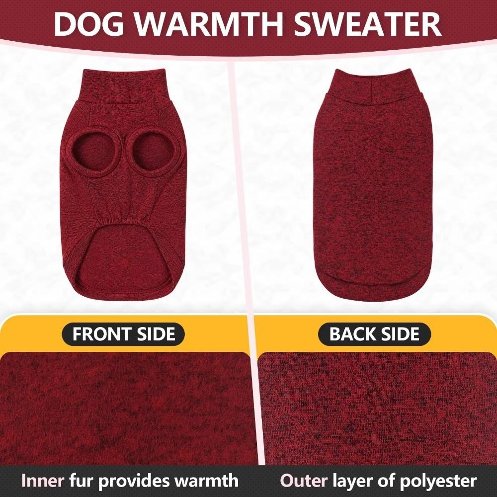 High Neck Dog Winter Turtleneck Sweater Thick Fleece Dog Sleeveless Outfit Outdoor Indoor Use