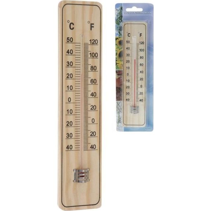 Деревянный уличный термометр - 22,5x5x0,8 см