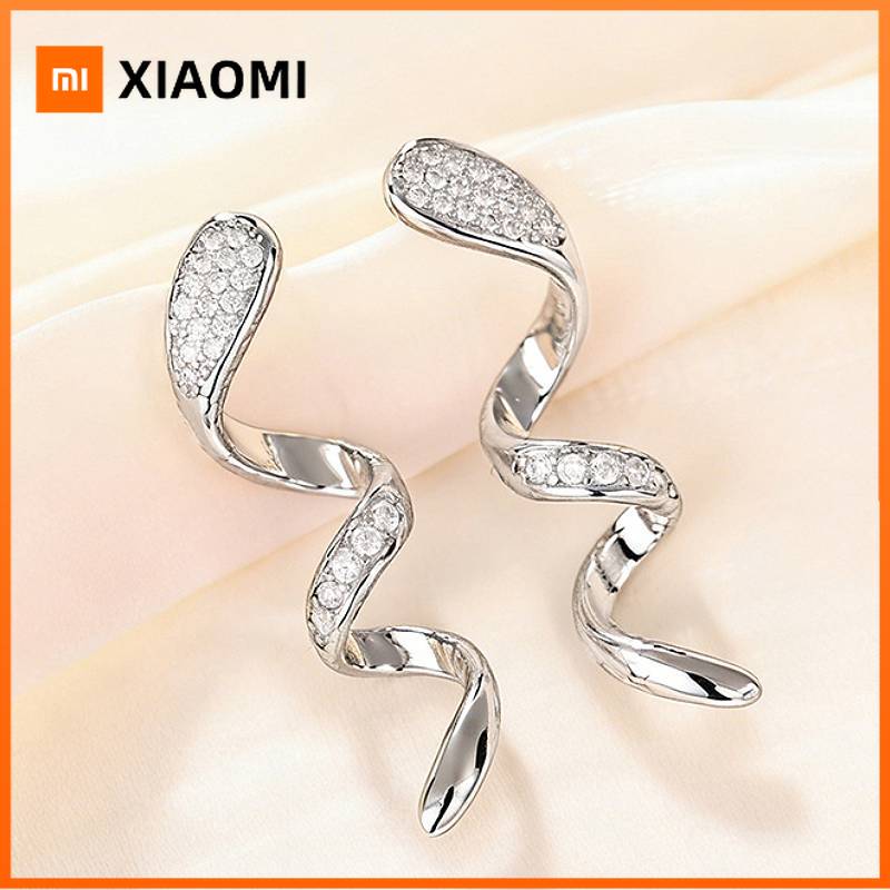 Xiaomi Huitan Elegant Women Twist Design Drop Earrings Trendy Party Wedding Inlaid Shining CZ Charming Accessories Jewelry for Lady