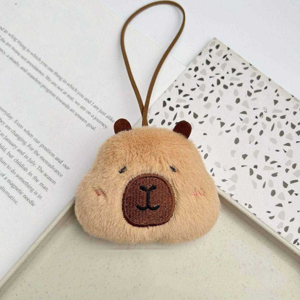 Blinking Capybara Key Ring Beeping Cartoon Animal Pendant Bag Hanging Capybara Plush Keychain  Kids