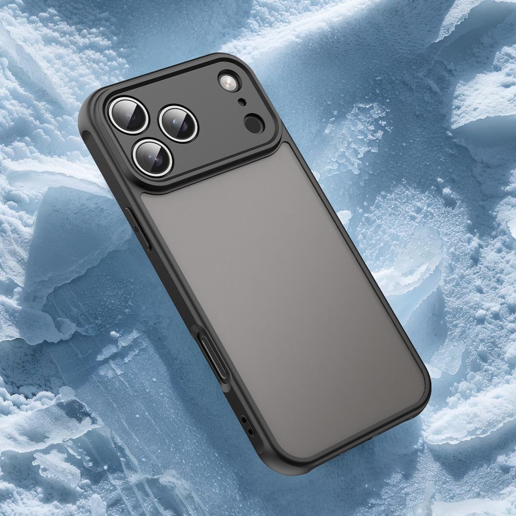 For iPhone 17 Pro Case Drop Proof Airbags Frosted Translucent PC+TPU Phone Back Cover