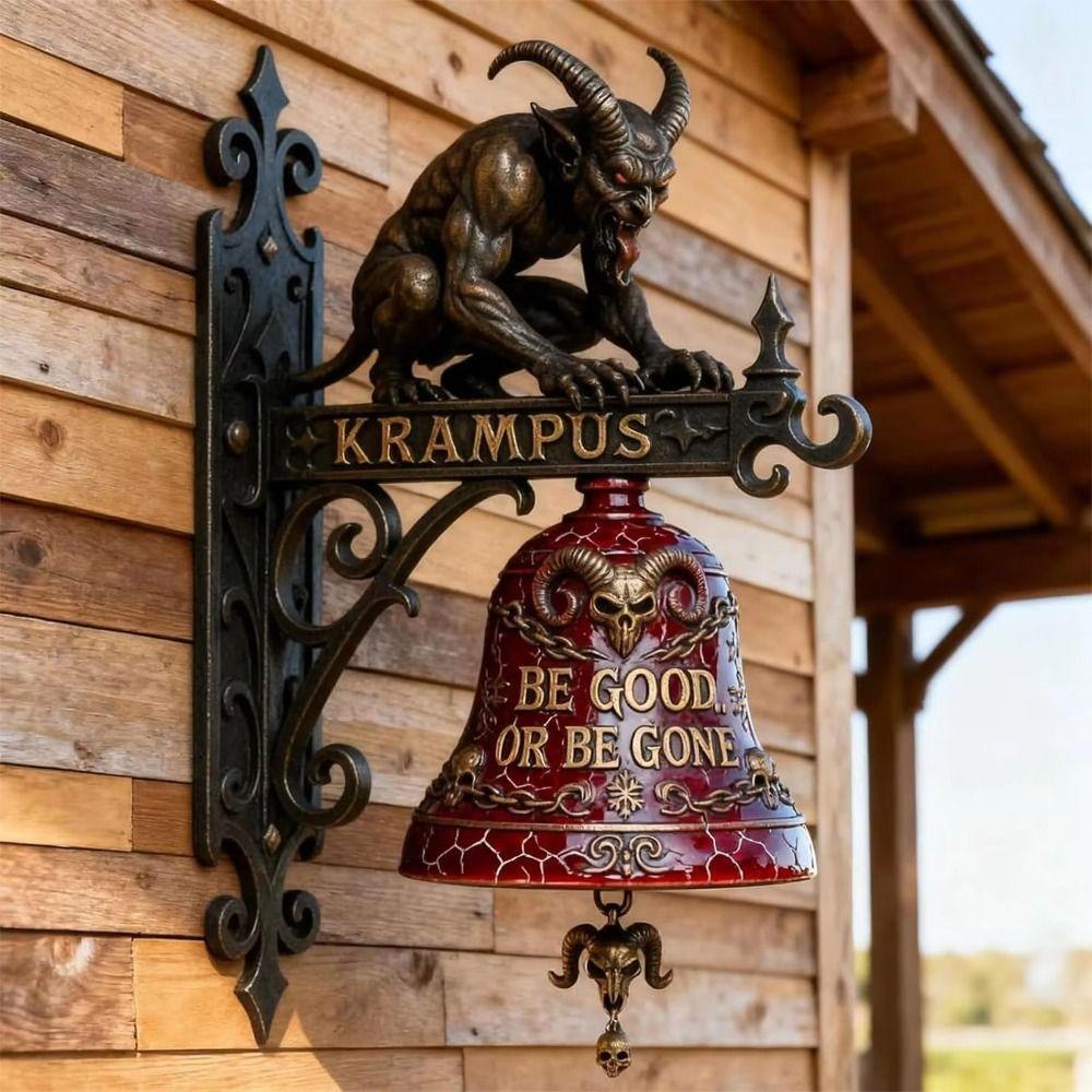 Resin Material Krampus Decorative Ornament Resin Decorative Hanging Bells  Halloween Decoration