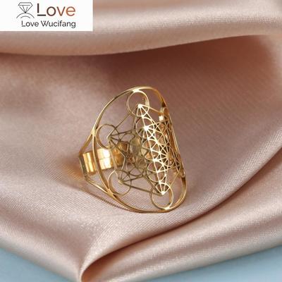 Skyrim Angel Seal Archangel Metatron Ring Нержавеющая сталь Секреты каббалистов Сад Соломона Геометрические кольца для женщин