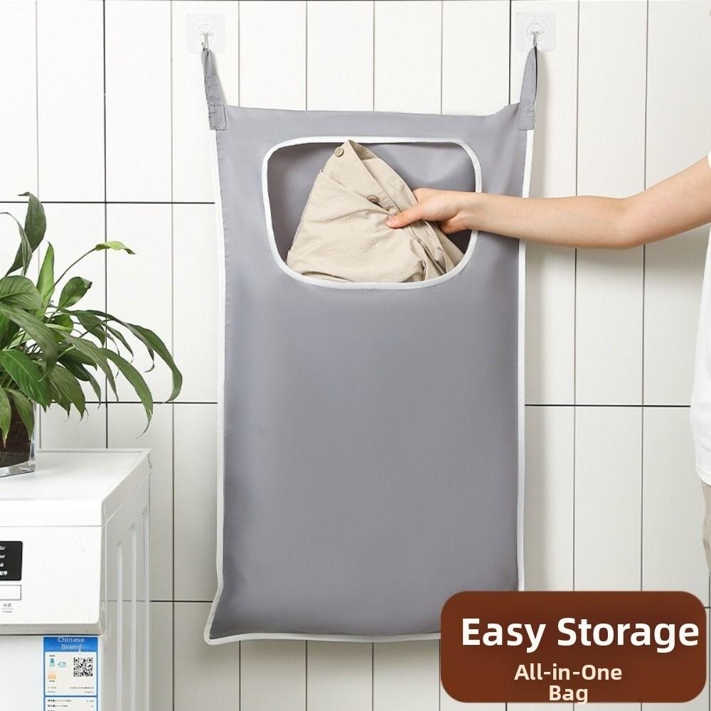 Wall Mounted Household Laundry Basket Large Capacity Behind-the-door Storage Bag Household Use