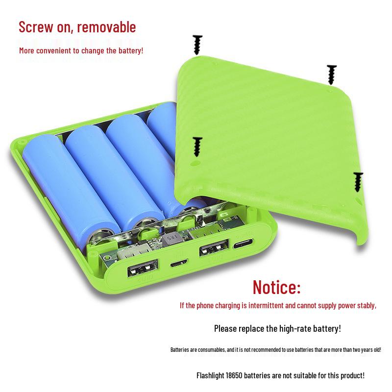 4-секционный корпус Power Bank для батарей 18650, комплект