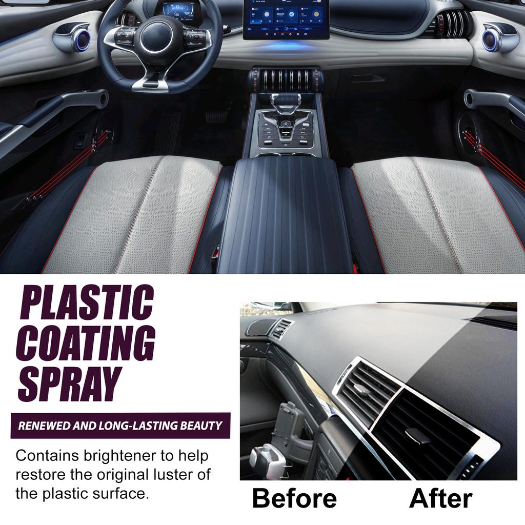 Rayhong Car Plastic Spray Очиститель для салона автомобиля, сидений, приборной панели, удаления пятен, технического обслуживания и восстановления