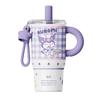 X&W Sanrio 580ml Kitty Thermal Mug Stainless Steel Straw Insulated Cup Ice Tumbler Portable Sport Water Bottle Office Coffee Cup