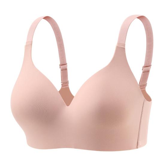 Women Bra Adjustable Shoulder Strap Push-up Anti-snagging Solid Color Full Coverage Wire-free