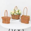 Ручная плетеная корзина для хранения овощей и цветов, ручные корзины для растений, ротанговая корзина для закусок, хлеба, корзина для пикника, настольный органайзер для всякой всячины