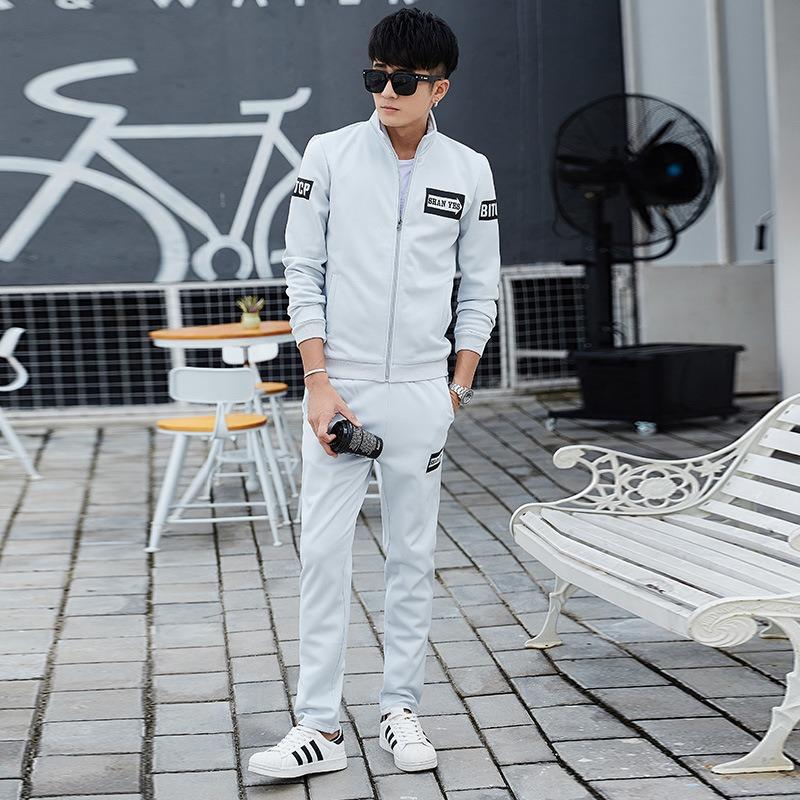 Мужской спортивный костюм с капюшоном на молнии, обычная флисовая ребристая толстовка для джоггеров из смеси хлопка