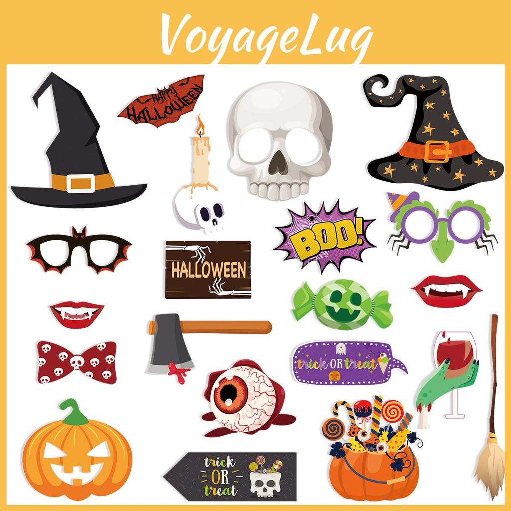 Фотоаксессуары для Хэллоуинской вечеринки с бумажным реквизитом для украшения места проведения и забавных фотографий