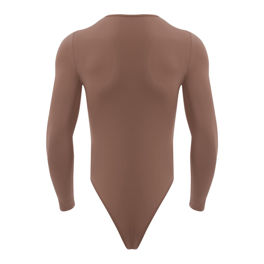 Боди на кнопках для мужчин, легко надеваемое, цельное, трико, с длинным рукавом, с круглым вырезом, повседневный наряд, L-XL