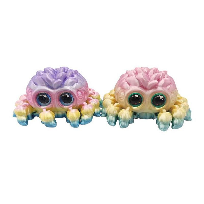 Cute Biomimetic 3D Printed Spider Decoration Movable Joints Animal Figurine for Home Bedroom Shelf Desk Ornament Gift