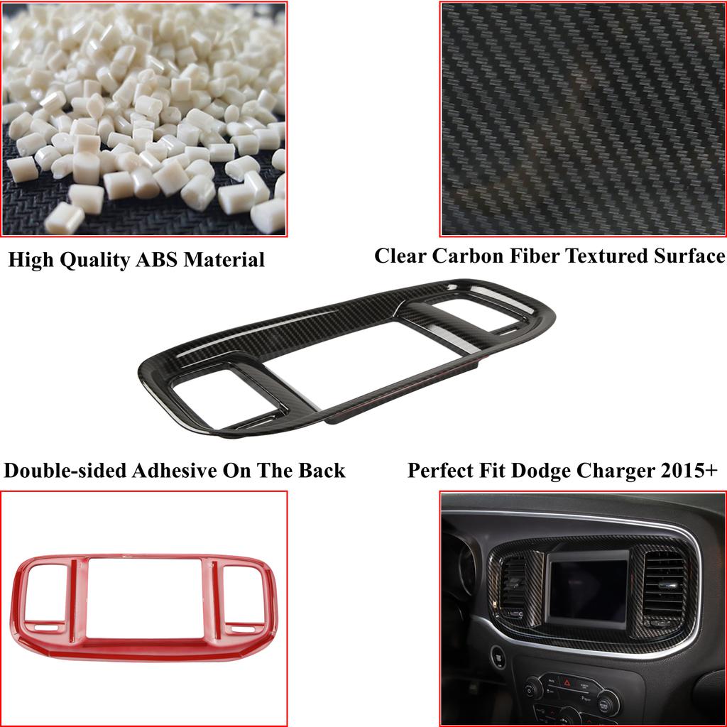 Car Dashboard Navigation Screen Panel Decoration Cover Trim Stickers for Dodge Charger 2015-2022 Interior Mouldings