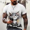 Летняя мужская футболка с принтом животных, повседневные футболки с коротким рукавом и 3D-принтом, модная уличная одежда, свитер с круглым вырезом, мужская свободная одежда