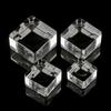 Ornament Home Decoration Square Glass Holder Wood Pedestal Crystal Sphere Base Transparent Support