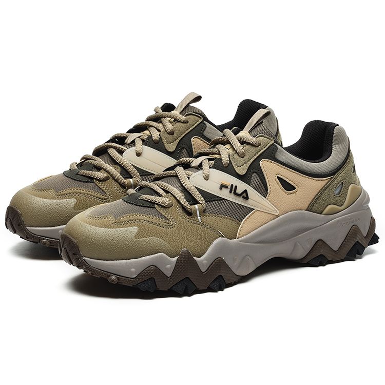 Fila Oakmont 2 Mesh Fabric Leather Sports Comfort Low-Top Lifestyle Shoes Men Sneaker Dusk-Green Corn F12M242113FDC