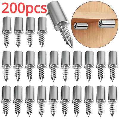 Самонарезающий винт Держатель пластины для гардероба Кронштейны для перегородки шкафа Фиксированные винты Опорные колышки для полок с нескользящей втулкой