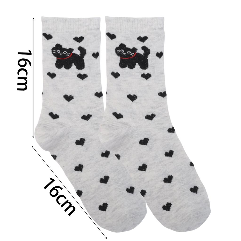 Новые осенние мультяшные носки с котиками для женщин, милые носки с котиками, милый мультяшный узор, носки средней длины, мягкие, теплые, носки до щиколотки