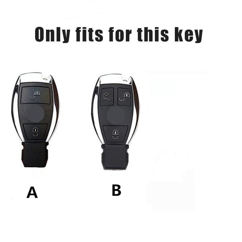 CSB1 Leather Car Remote Key Case Cover Shell Fob Keychain for Mercedes Benz A B G R Class GLA GLK W176 W204 W251 W463 AMG Accessories
