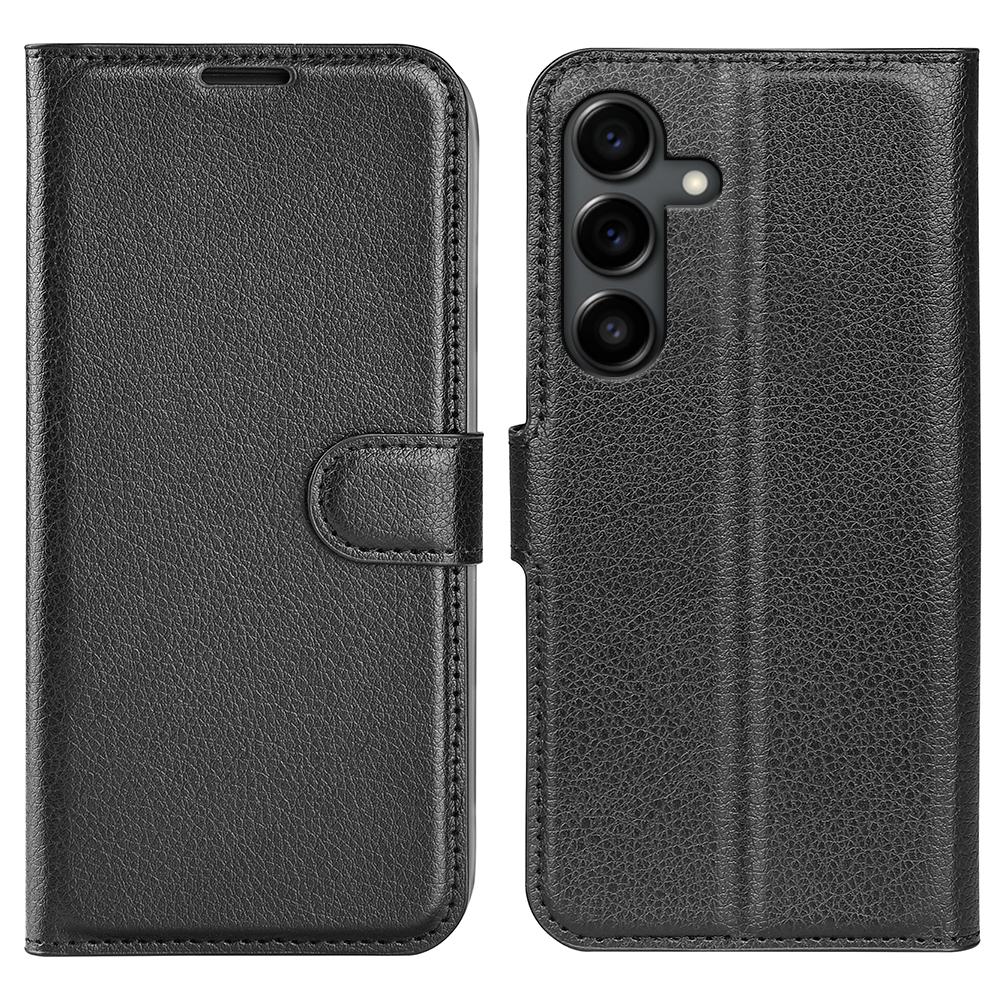 Чехол для Samsung Galaxy S25 FE с текстурой личи, противоударный кожаный кошелек, чехол для телефона