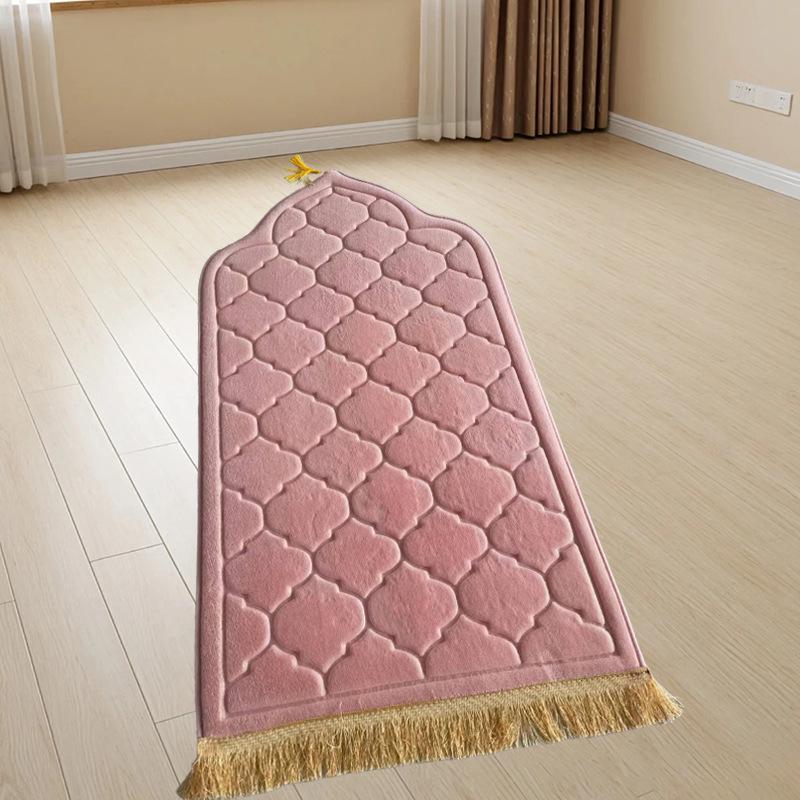 Irregular Embossed Flannel Prayer Mat - Thickened Short Pile Sponge Carpet