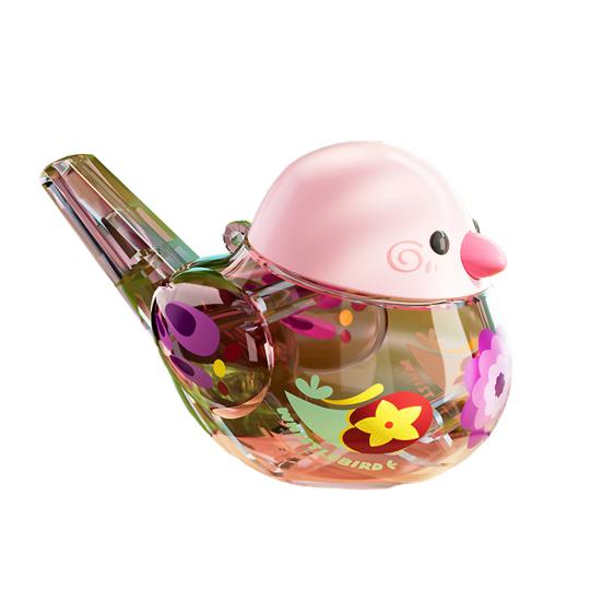 Детский свисток для водяных птиц со шнурком, прозрачный рот, тренировка жизненной емкости мышц, наполняемая водой, детская музыкальная игрушка с мультяшной птицей, подарок для малышей