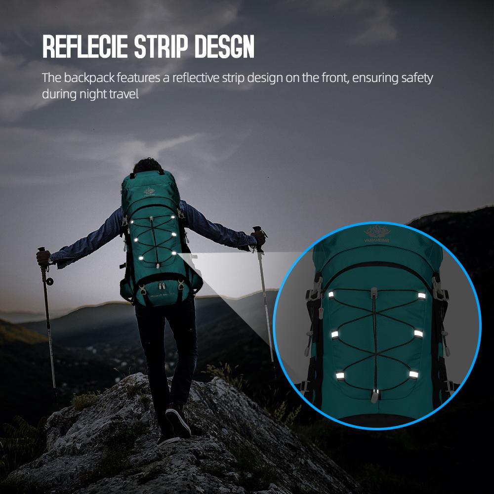 Рюкзак для кемпинга большой емкости 60 л, водонепроницаемый альпинистский рюкзак для пеших прогулок, путешествий