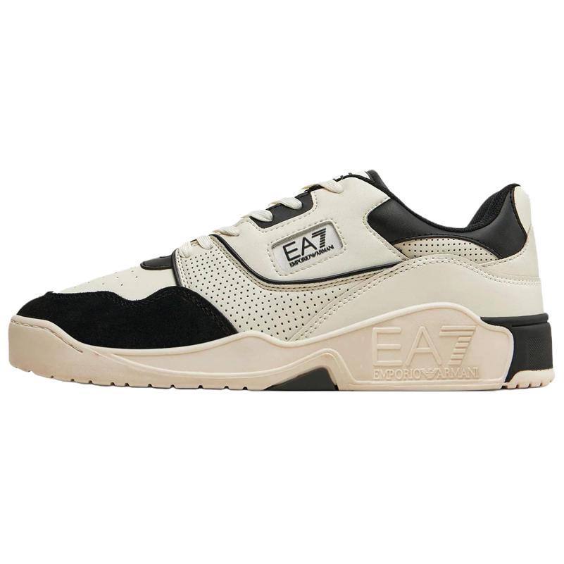 Emporio Armani EA7 Мужские повседневные низкие кроссовки на шнуровке из кожи Белый X8X187XK402N480