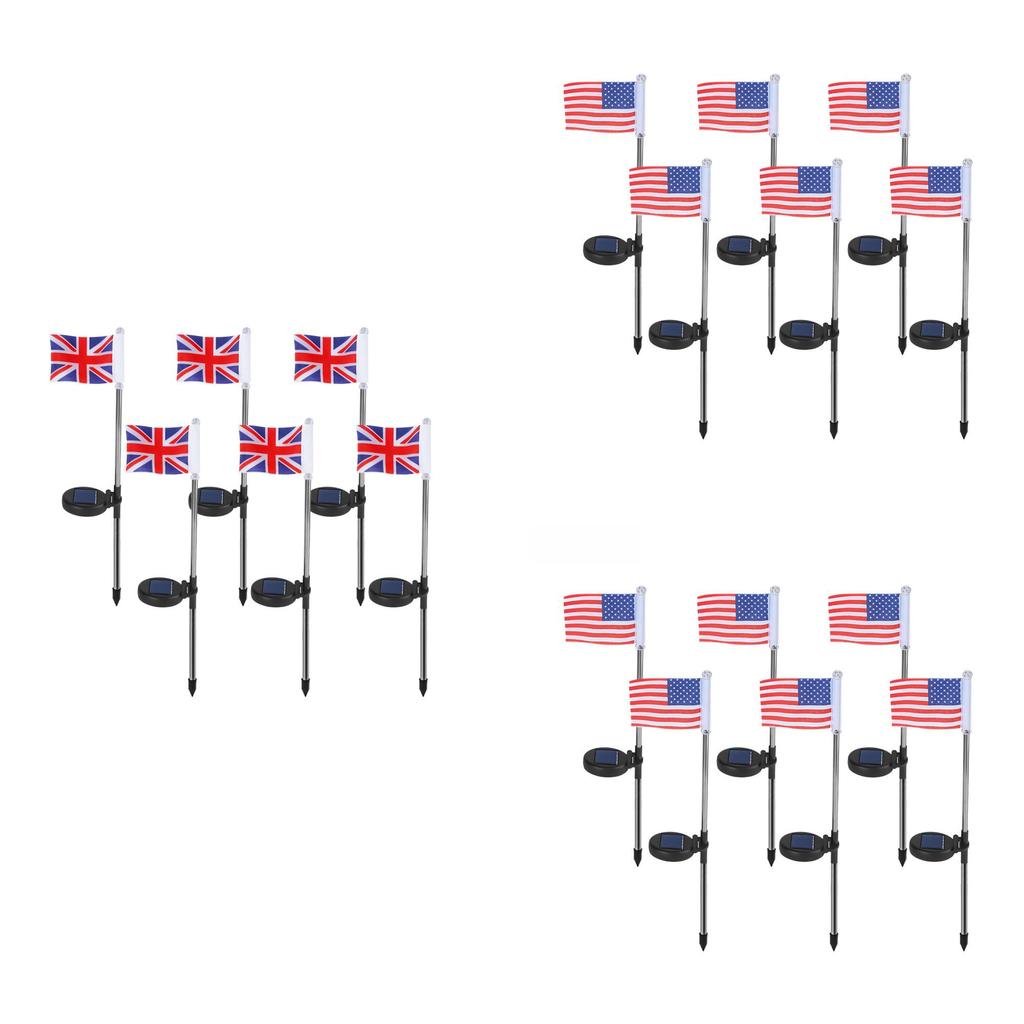 Потрясающие светодиодные солнечные садовые флаг-светильники для патриотического декора с водонепроницаемостью IP65