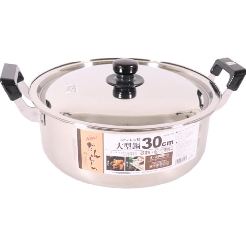 Pearl Metal Large 30cm Double-Handled Pot with Lid, IH Compatible, NEW Danran HB-1796