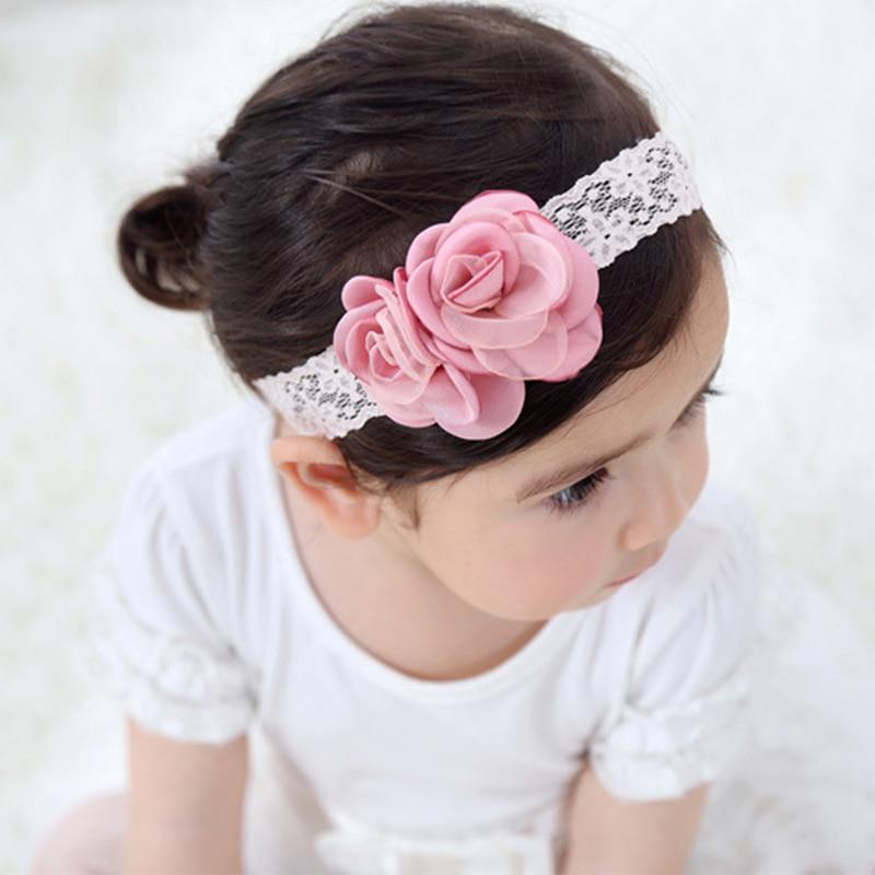 Детская повязка на голову с кружевными бантиками и цветами для новорожденных, повязки для волос для девочек, детский тюрбан, детские аксессуары для волос