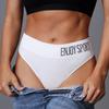 Sexy Women's Seamless Sports Thong High Elastic Letter Wide Waist Mid-waist Panties Seamless Comfortable Underwear