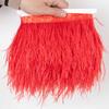 1Meter Natural Fluffy Ostrich Feathers Trim 8-10Cm Red Ostrich Plumes Craft Ribbon For Wedding Dress Sewing Clothing Decoration