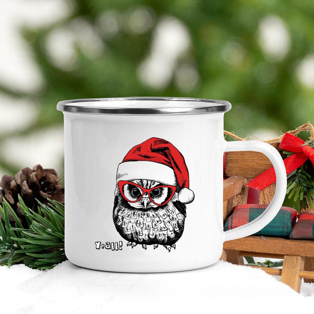 Santa Hat Animal Dog Cat Print Creative Coffee Cup Camping Mug Kawaii Unusual Tea Cup Friends Drinkware Cups To Sublimate Cupshe