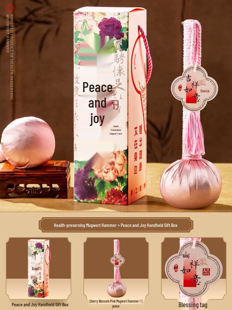 Mugwort Meridian Massage Hammer - Handmade Silk Souvenir
