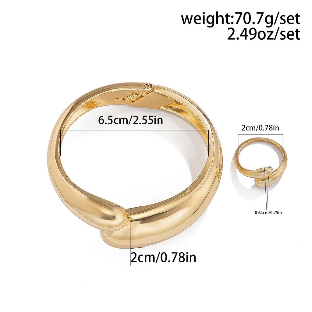 1 Pcs Exaggerated Spring Bangle Open Bracelet Punk Gold Silver Color Hip Hop Geometric Metal Cuff Wide Bangles for Women Jewelry Femme Accessories