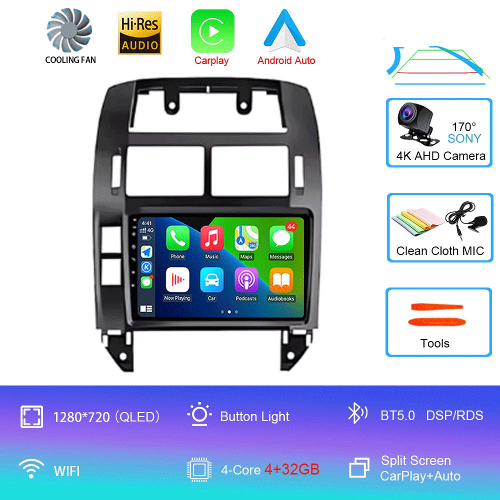 Для Volkswagen VW Polo MK4 6Q 9N 9N3 2004-2009 Автомобильный радиоприемник Android 14 Авто Мультимедиа Видеоплеер GPS Carplay QLED Экран Стерео