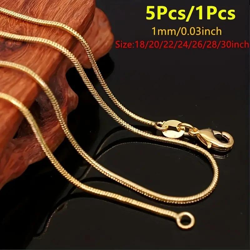 1Mm Snake Bone Chain Snake Chain, Silver Jewelry Women'S Collarbone Necklace New Accessories
