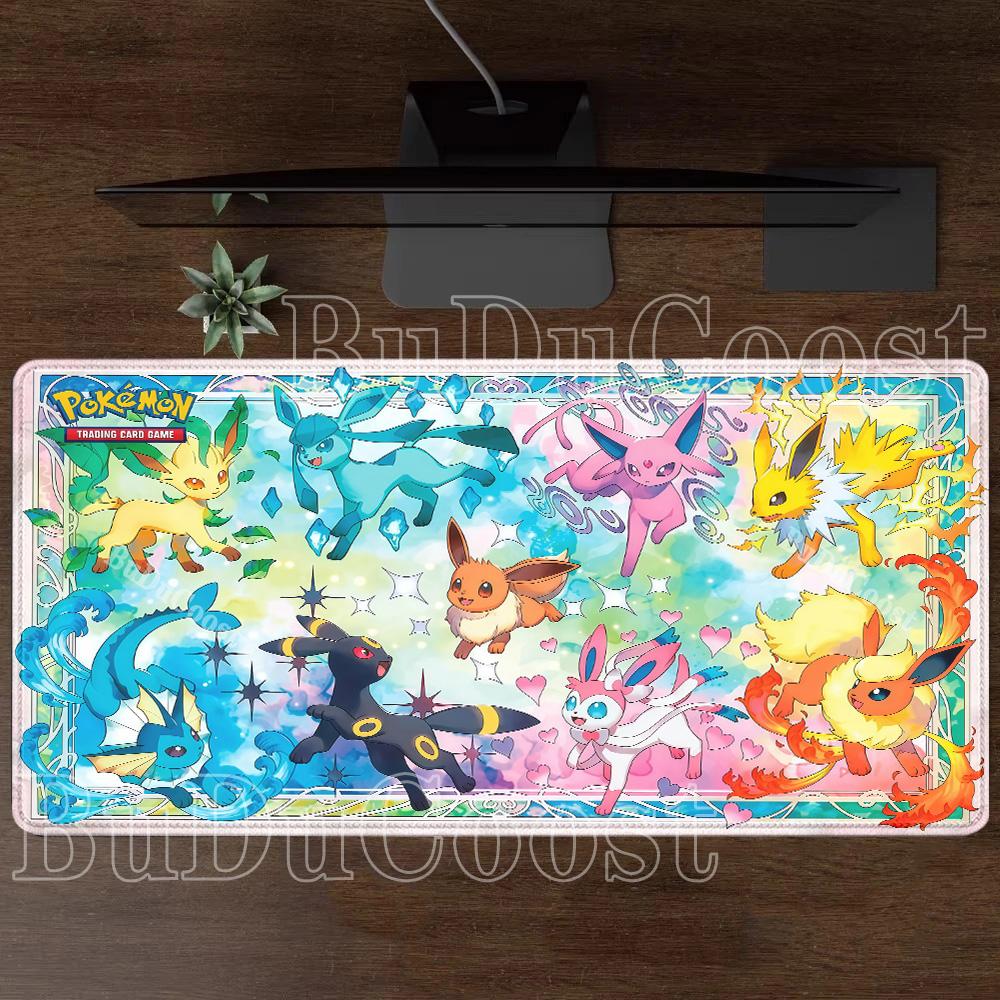 Eevee family pokemon Anime Gamer Mouse Pad Cabinet Kawaii Tablepad XXL PC Keyboard Rug Office Laptop PC Gaming Rubber Desk Mat