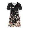 Women's Casual And Fashionable V-neck Short Sleeve Printing Mid Length Dress